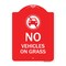 Signmission Designer Series Sign-No Vehicles on Grass, Red & White Aluminum Sign, 18" x 24", RW-1824-23552 A-DES-RW-1824-23552 - alternate 1